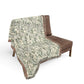 Woven Cotton Blanket inspired by William Morris - Anemone Collection (Mist)