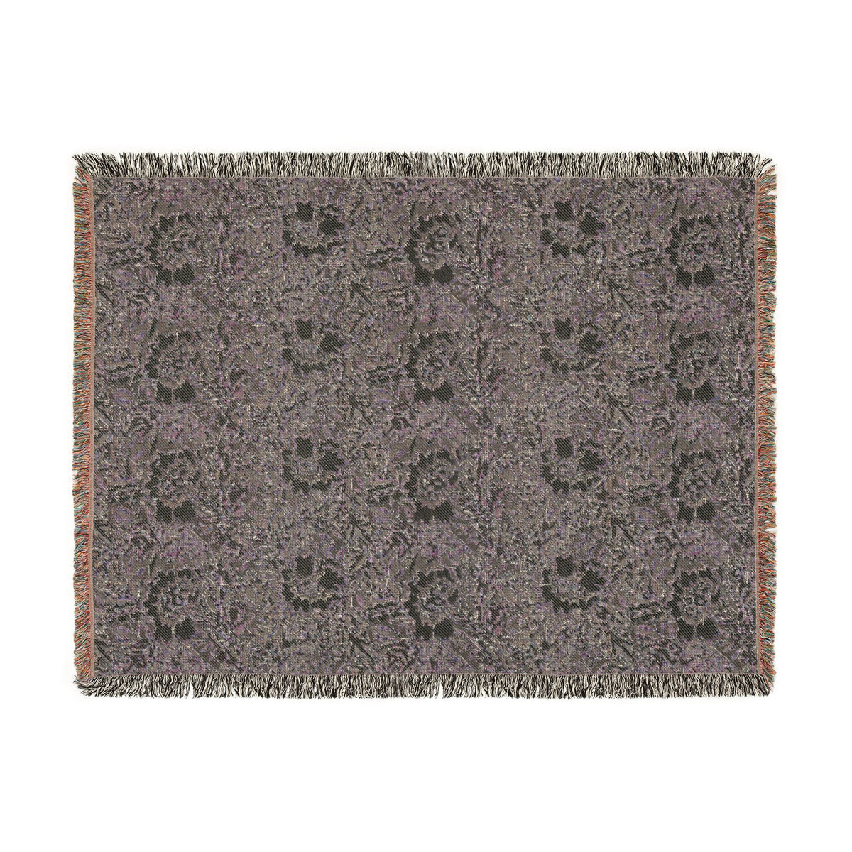 Woven Cotton Blanket inspired by William Morris - Anemone Collection (Mist)