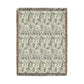 Woven Cotton Blanket inspired by William Morris - Anemone Collection (Mist)