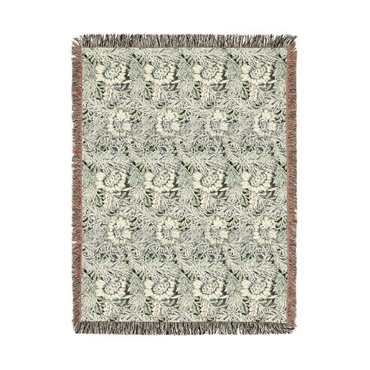 Woven Cotton Blanket inspired by William Morris - Anemone Collection (Mist)