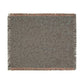 Gray patterned throw blanket with fringe on a white background