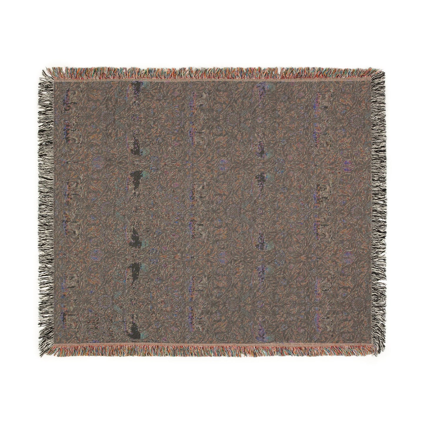 Textured blanket with a subtle pattern on a white background