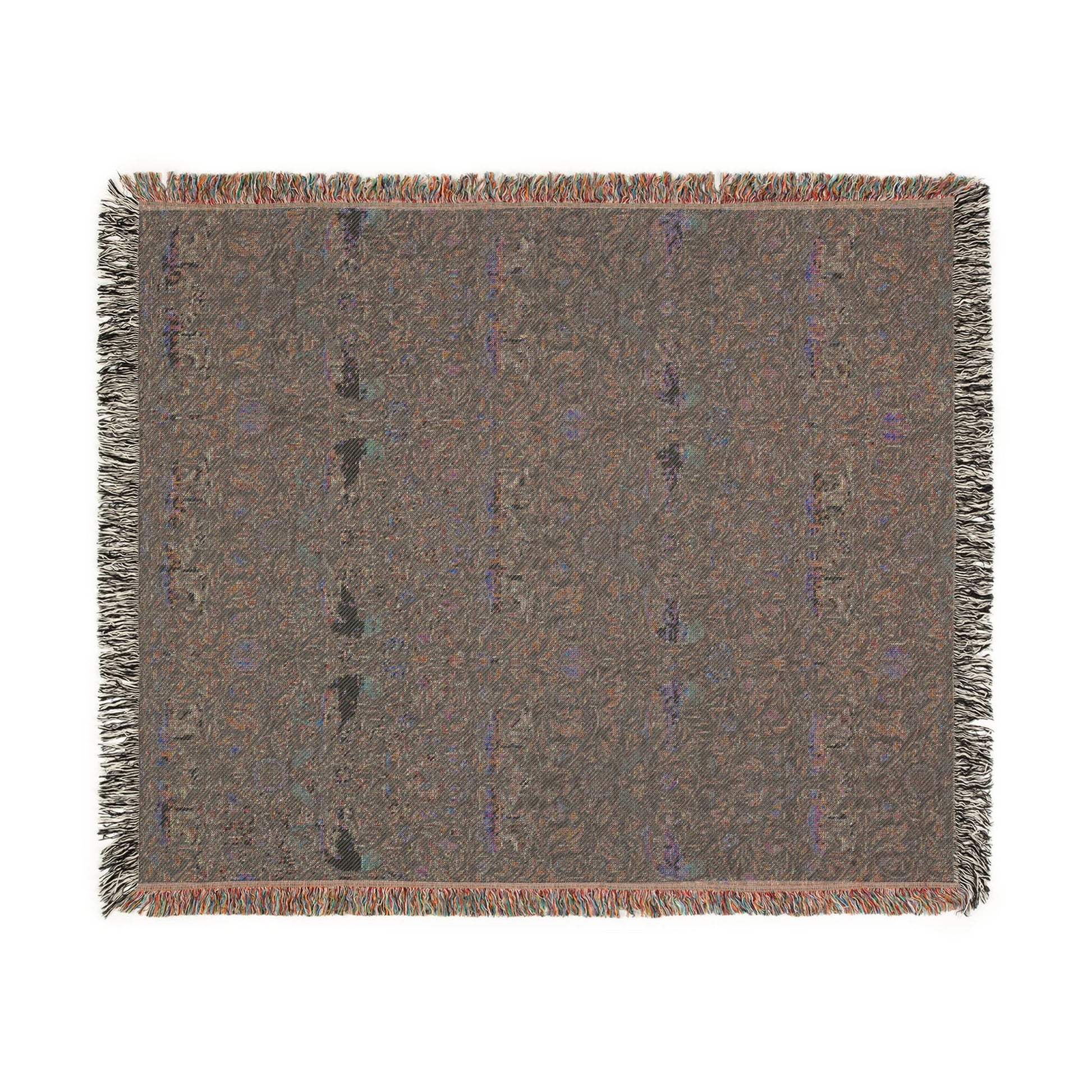 Textured blanket with a subtle pattern on a white background