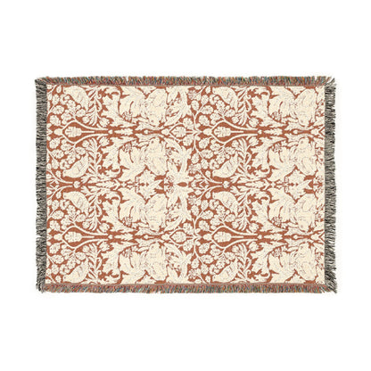 Floral patterned blanket with a white background