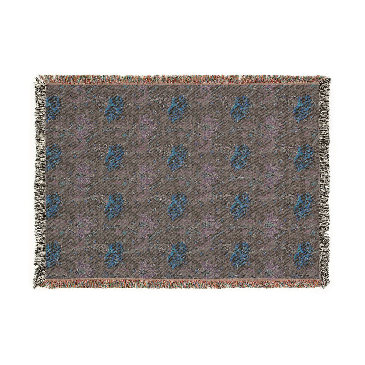 Woven Cotton Blanket inspired by William Morris - Chrysanthemum Collection (Yellow)