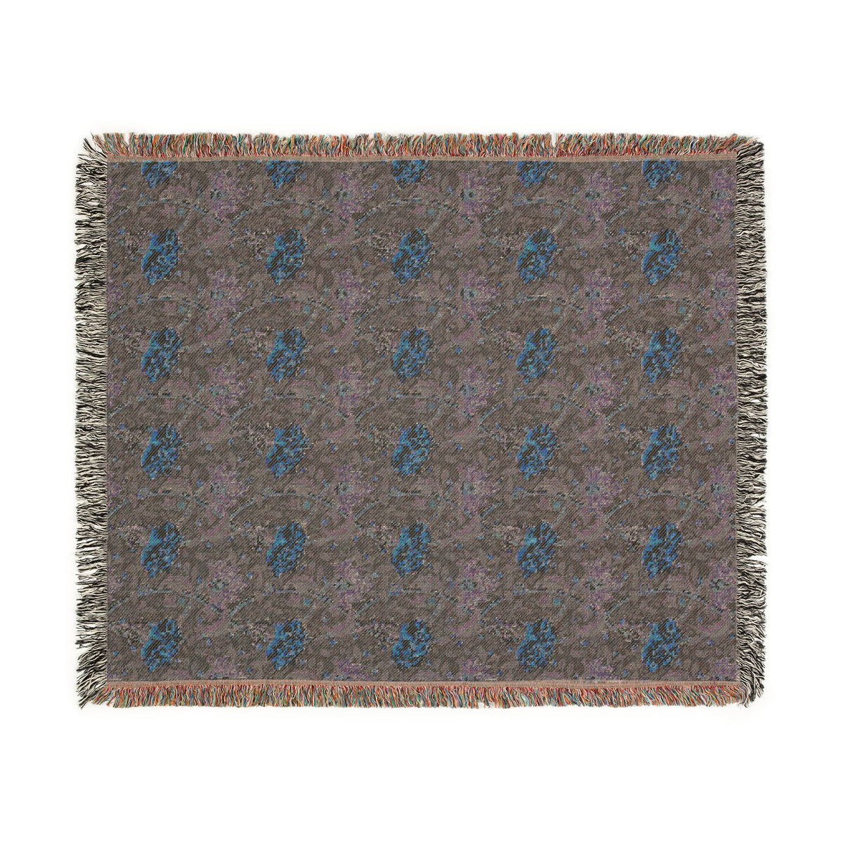 Woven Cotton Blanket inspired by William Morris - Chrysanthemum Collection (Yellow)