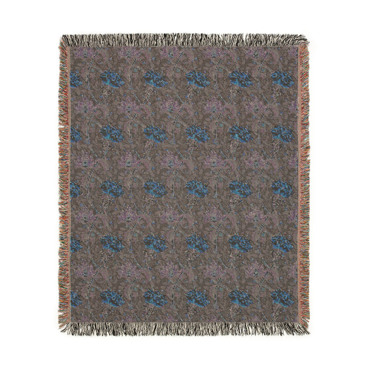 Woven Cotton Blanket inspired by William Morris - Chrysanthemum Collection (Yellow)