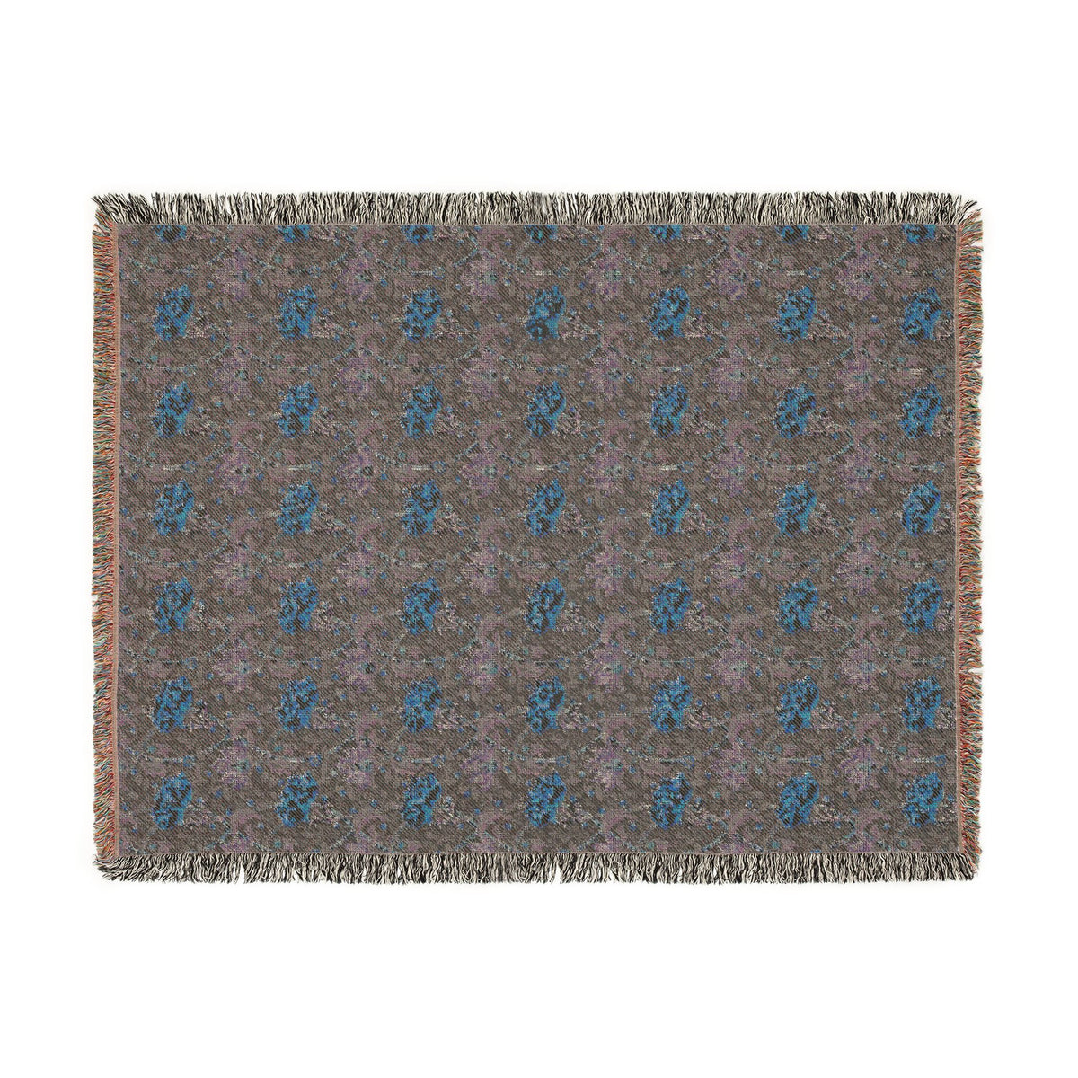 Woven Cotton Blanket inspired by William Morris - Chrysanthemum Collection (Yellow)
