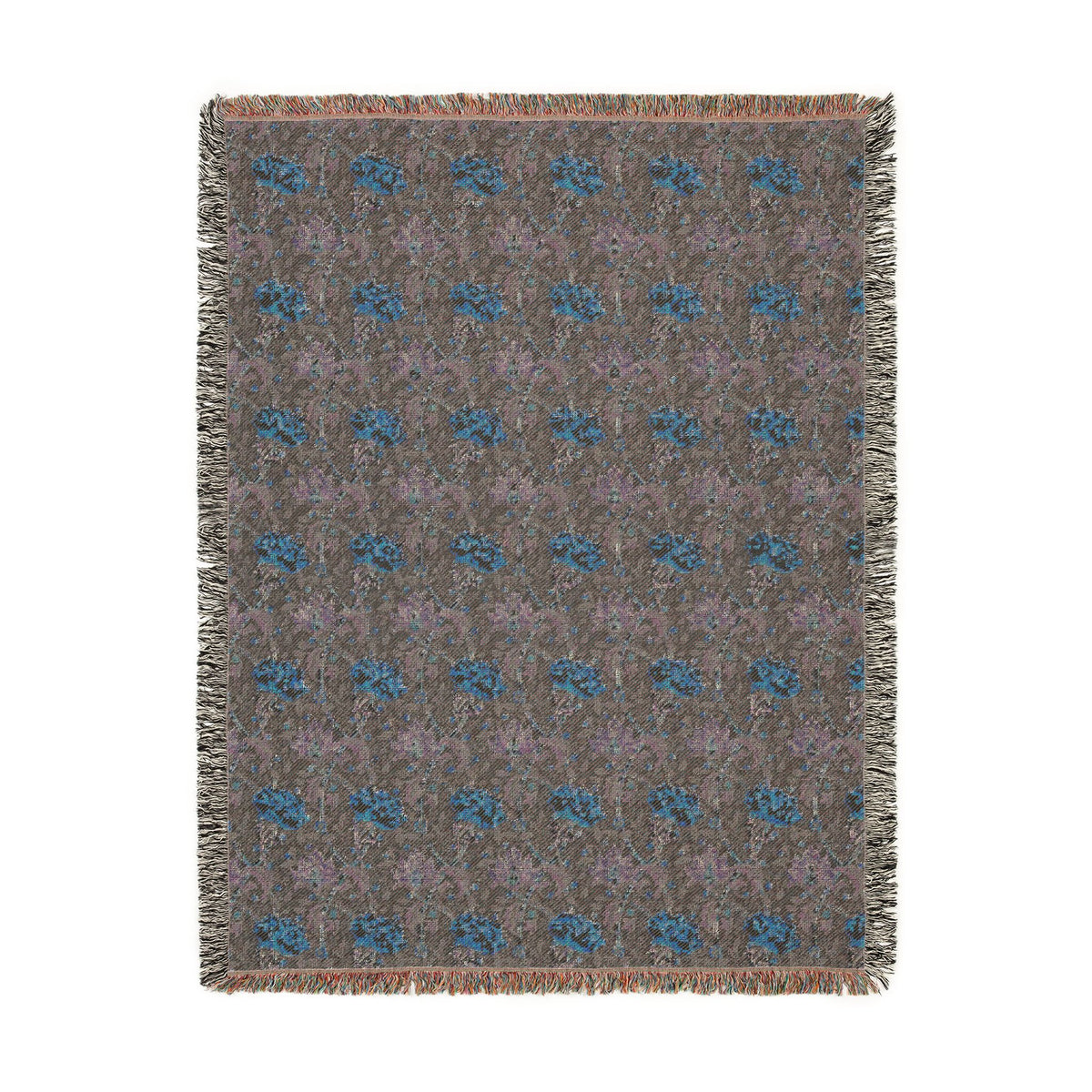 Woven Cotton Blanket inspired by William Morris - Chrysanthemum Collection (Yellow)
