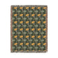 Woven Cotton Blanket inspired by William Morris - Chrysanthemum Collection (Yellow)