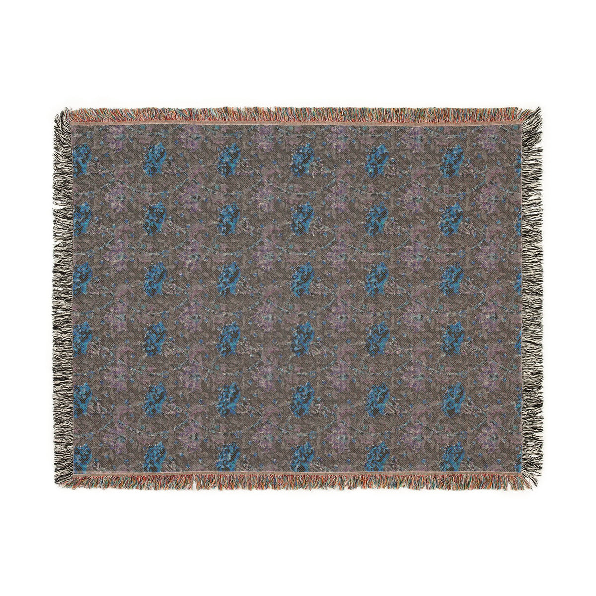 Woven Cotton Blanket inspired by William Morris - Chrysanthemum Collection (Yellow)