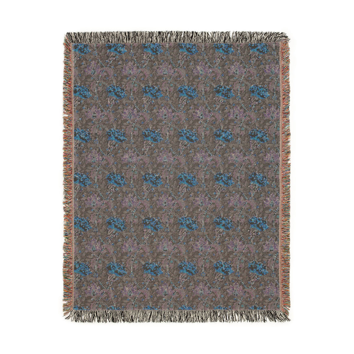 Woven Cotton Blanket inspired by William Morris - Chrysanthemum Collection (Yellow)