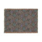 Floral patterned throw blanket with fringe on a white background