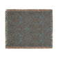 Decorative throw blanket with a floral pattern on a white background