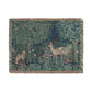 Decorative rug with deer and nature design on a white background