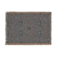 Textured throw blanket with a pattern on a white background