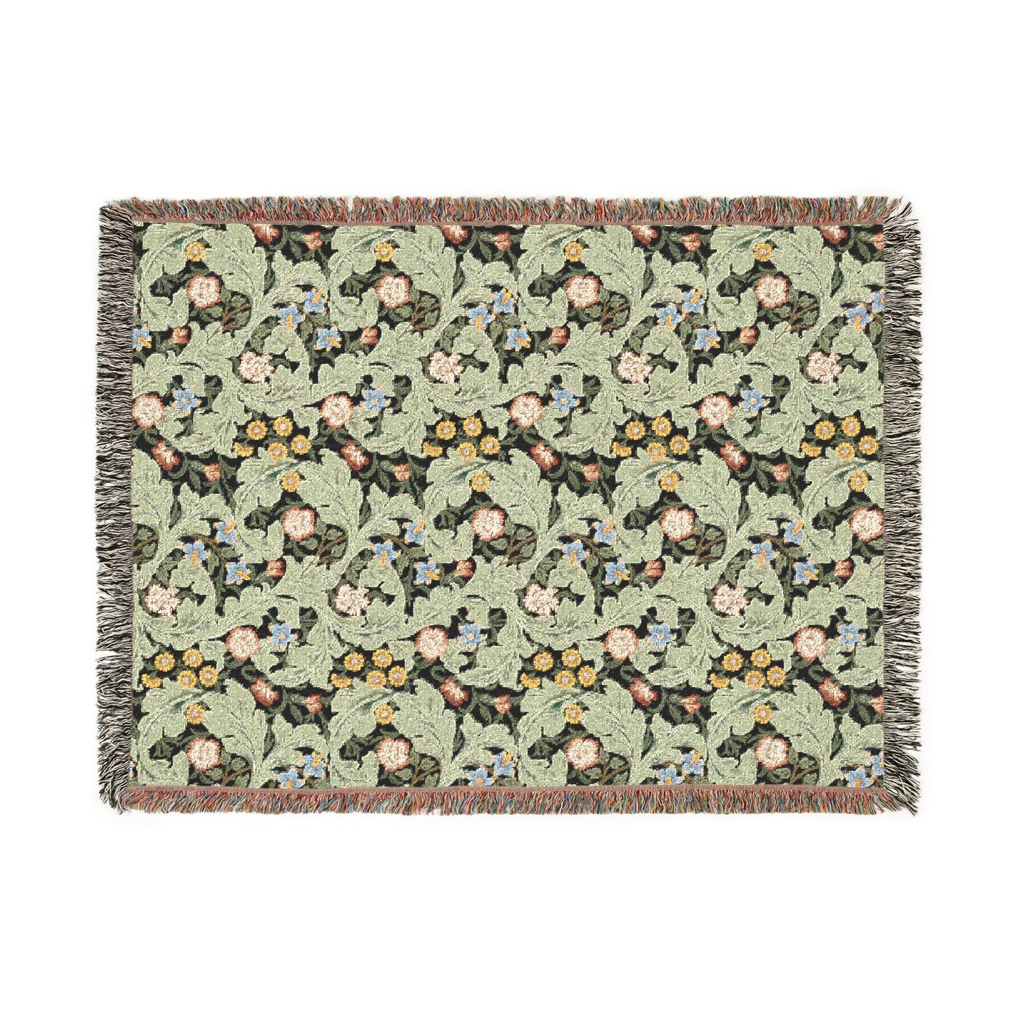 Decorative blanket with intricate pattern on a white background