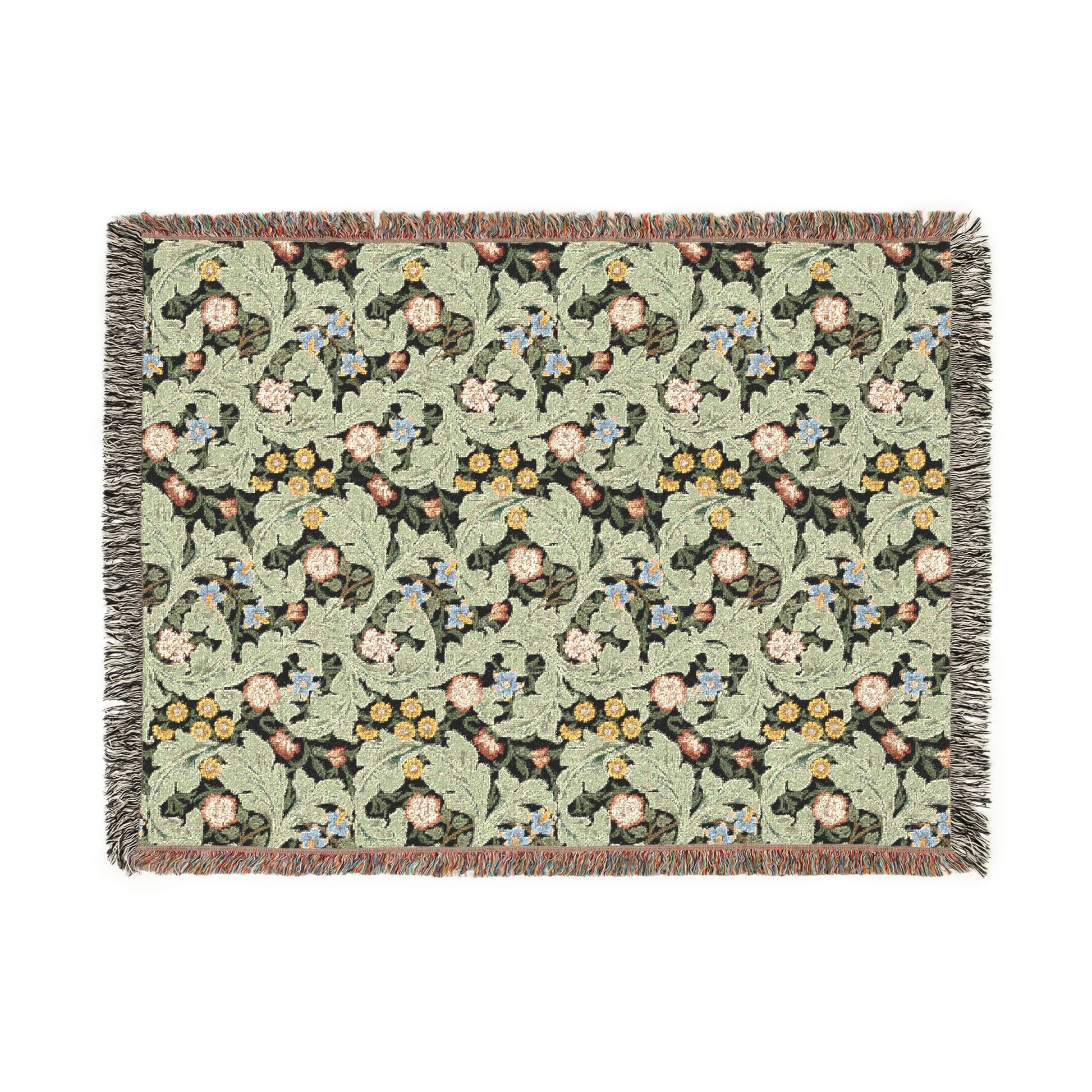 Decorative blanket with intricate pattern on a white background