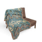 Woven Cotton Blanket inspired by William Morris & Co in a pattern called Peacock and Dragon Collection