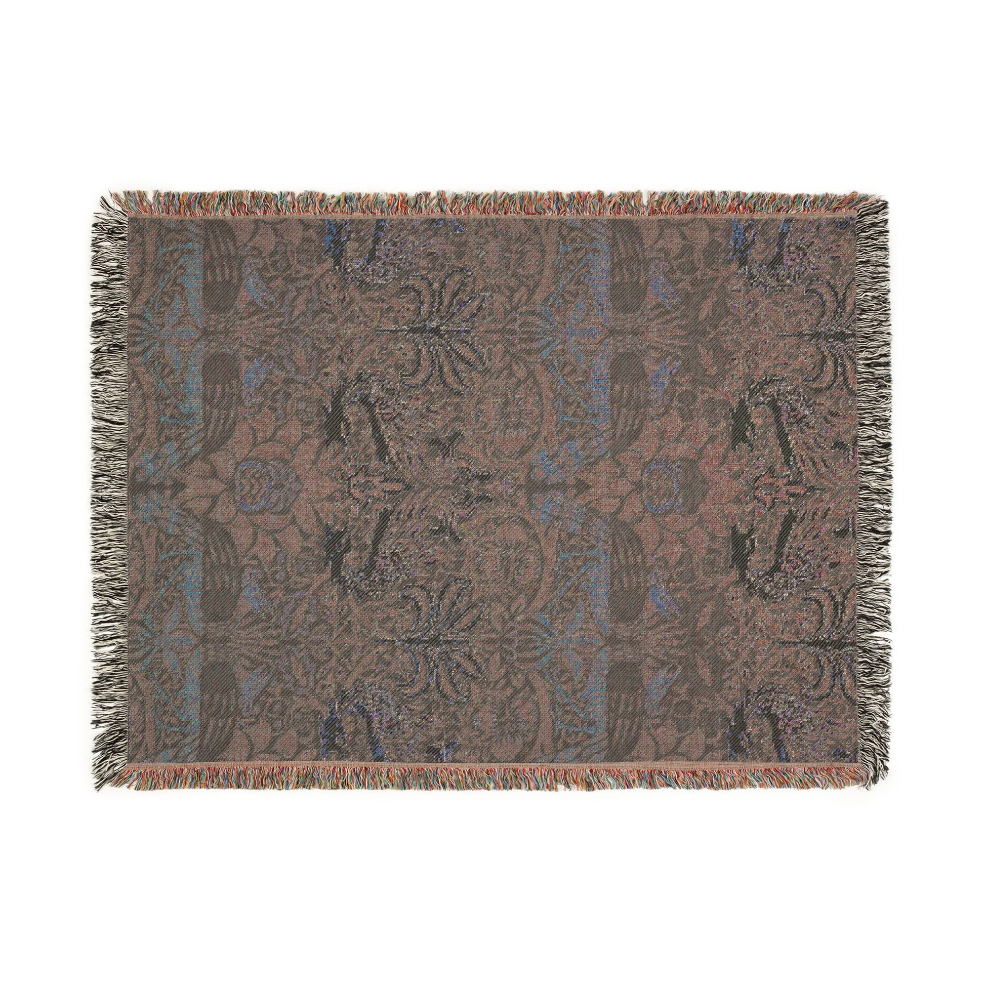 Woven Cotton Blanket inspired by William Morris & Co in a pattern called Peacock and Dragon Collection