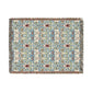Decorative throw blanket with a geometric pattern on a white background