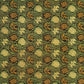 Patterned fabric with green and gold design