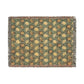 Patterned rug with fringes on a white background