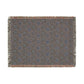 Patterned throw blanket with fringe on a white background