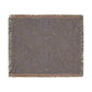 Gray patterned throw blanket with fringe on a white background