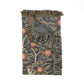 Decorative throw blanket with bird and floral pattern on a white background
