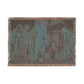 Woven blanket with a religious scene design on a white background