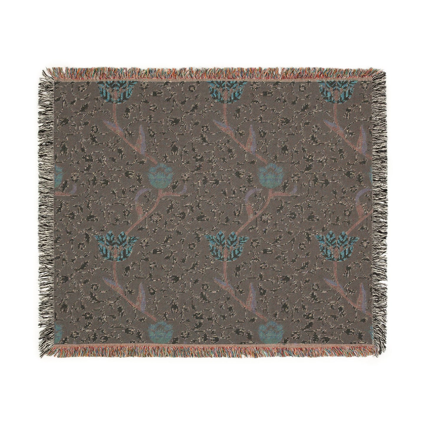 Textile with floral pattern on a plain background
