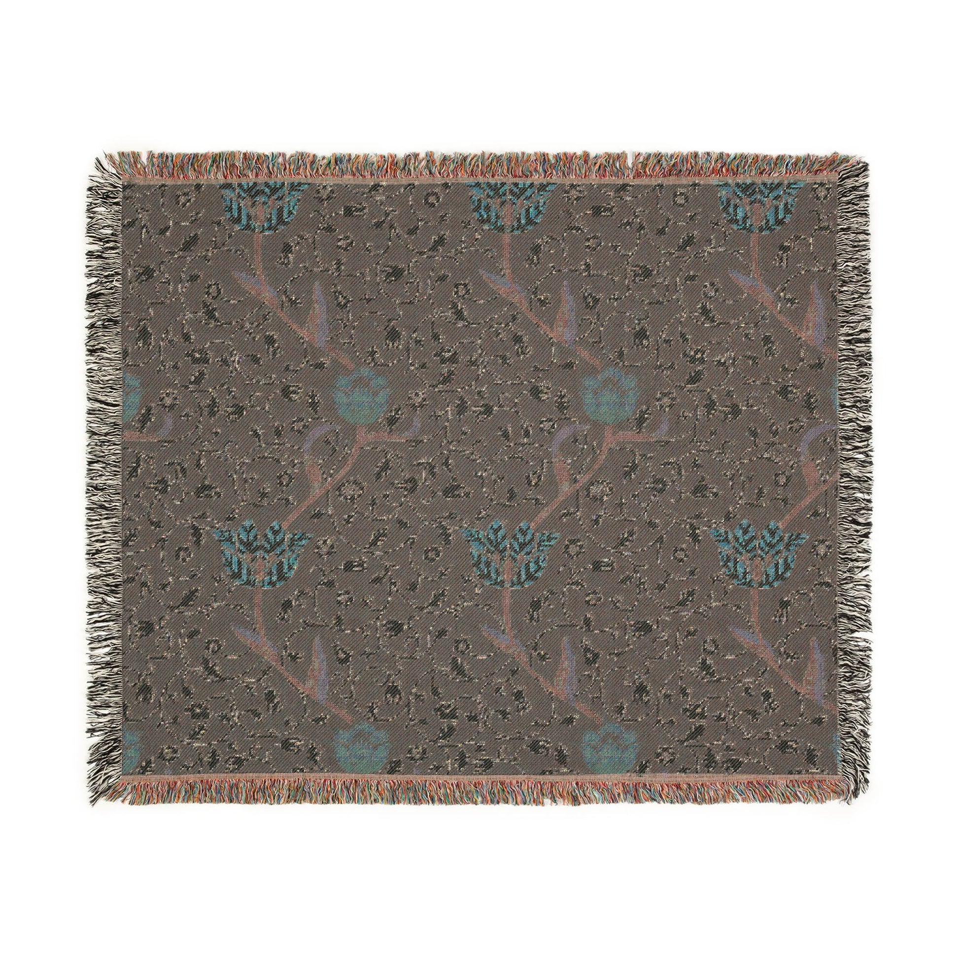 Textile with floral pattern on a plain background