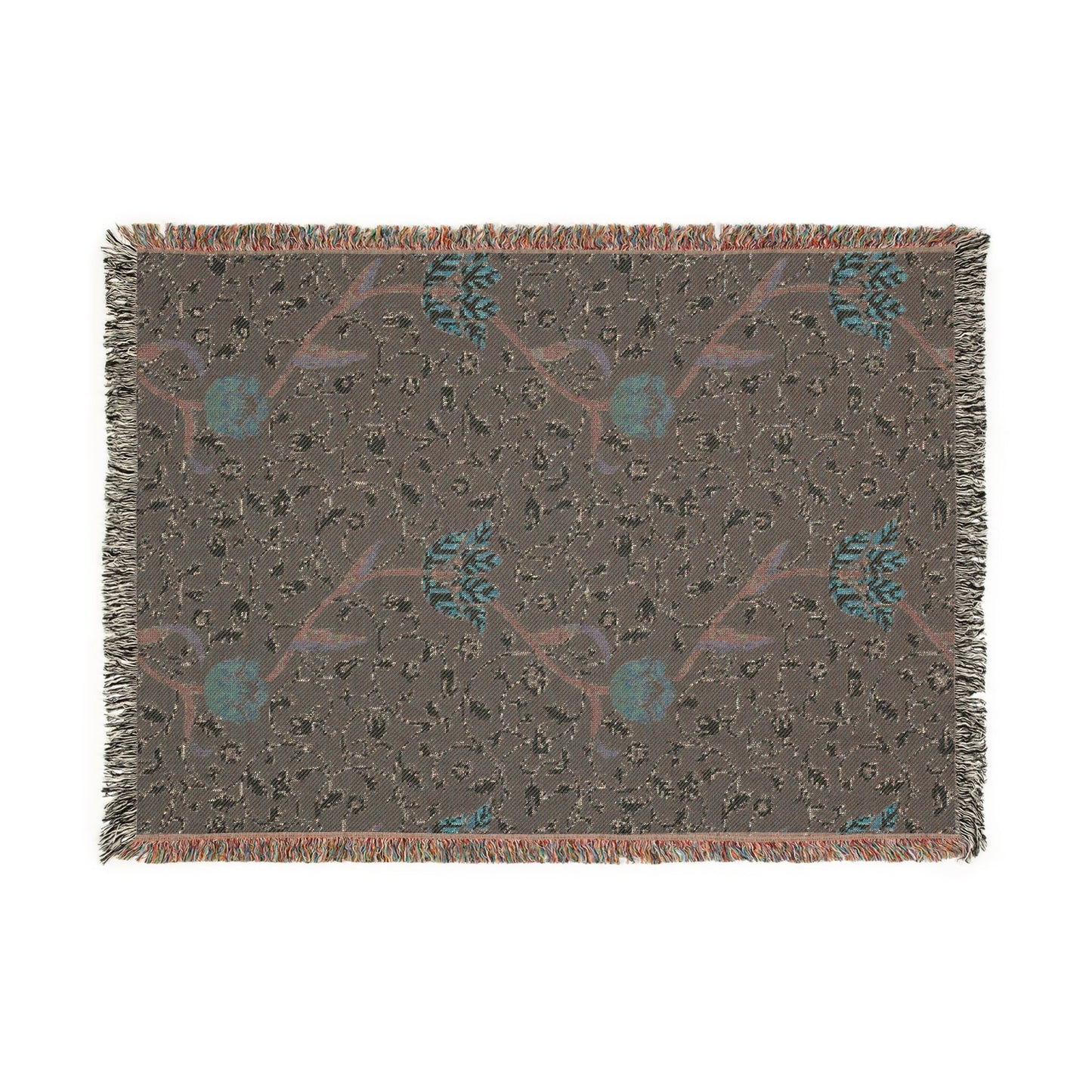 Textile with floral pattern on a plain background
