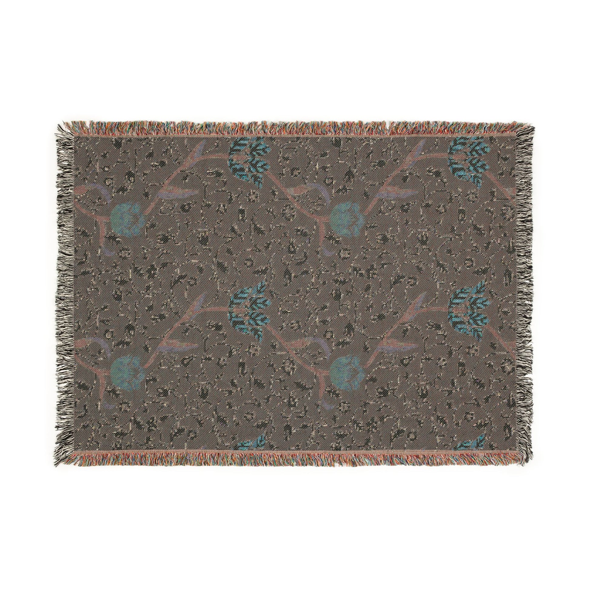 Textile with floral pattern on a plain background