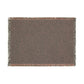 Brown woven blanket with a subtle pattern on a white background