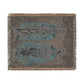 Woven blanket with abstract design on a white background
