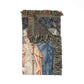 Tapestry with fringes featuring a classical scene on a white background