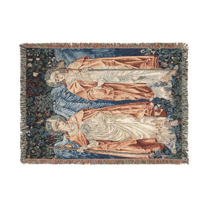 Tapestry with classical design on a white background