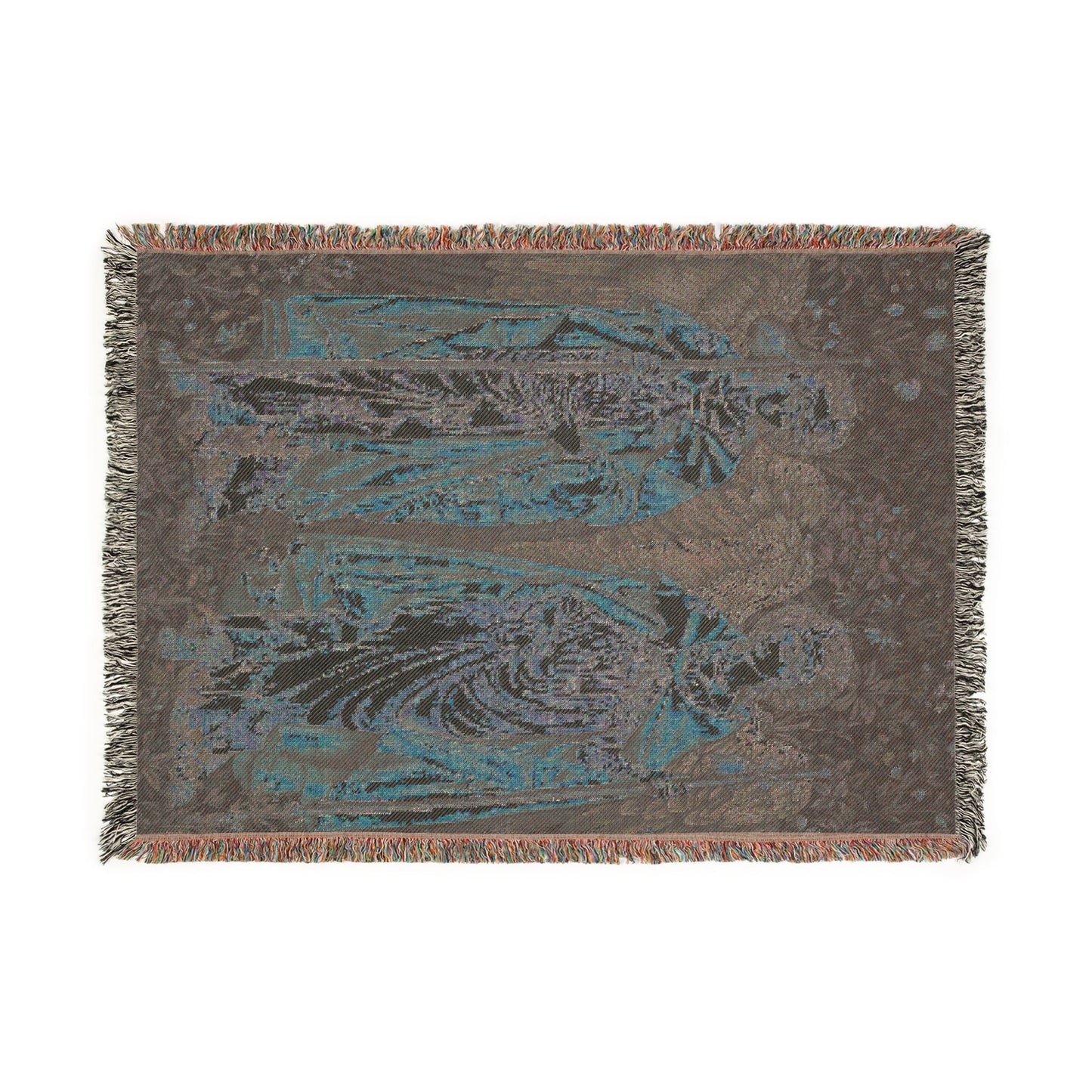 Textile with abstract design on a plain background