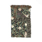 Decorative throw blanket with nature-themed pattern on a white background