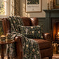 Lumbar Cushion inspired by William Morris - Bird and Pomegranate Collection (Onyx)