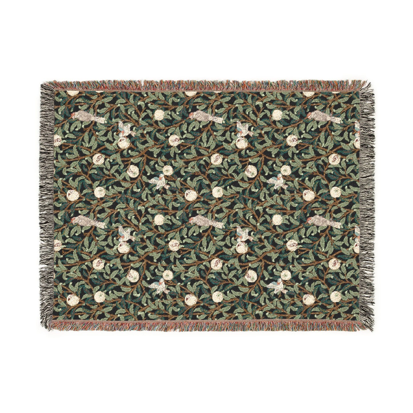 Decorative rug with floral pattern on a white background