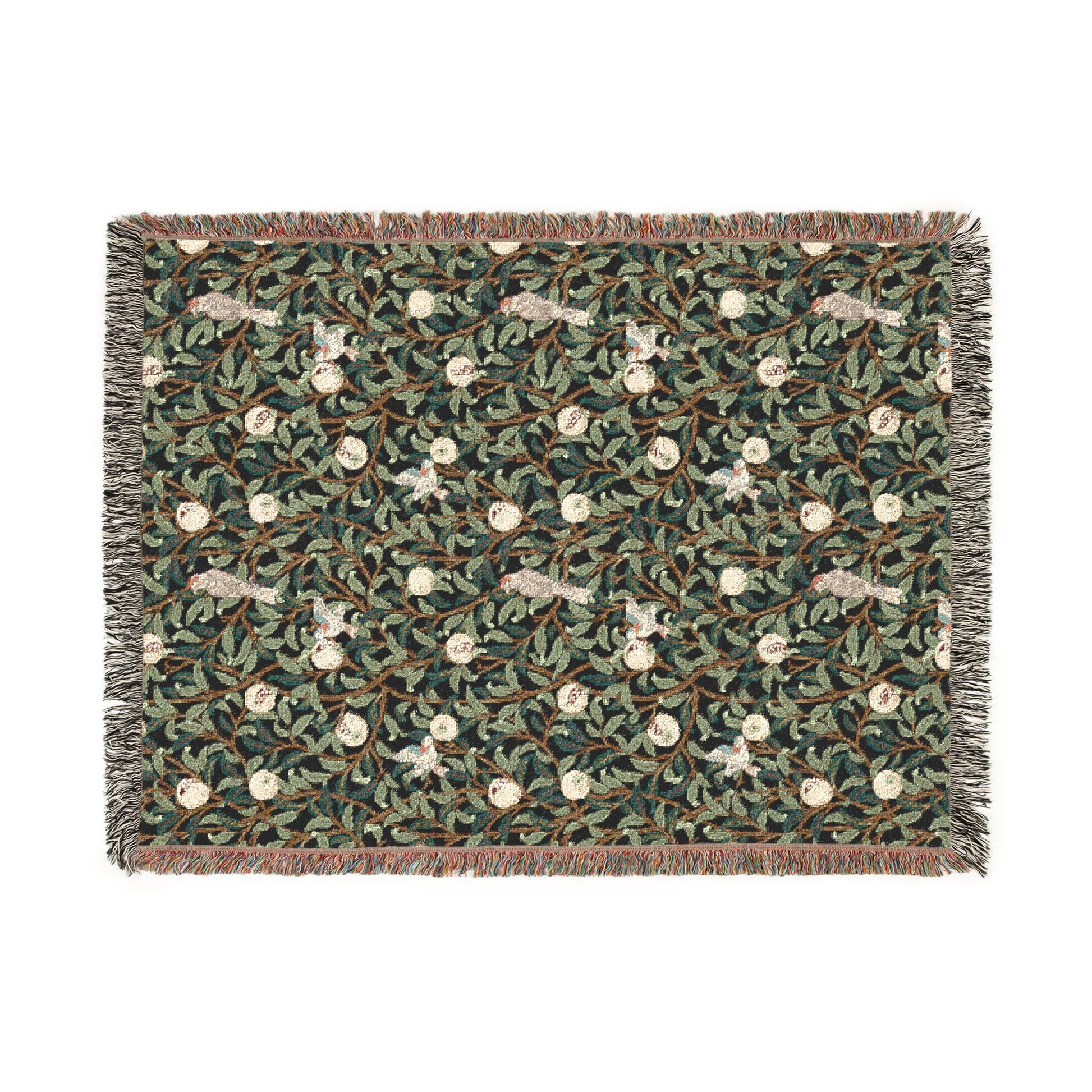 Decorative rug with floral pattern on a white background