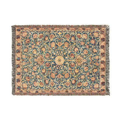 Decorative rug with floral pattern on a white background