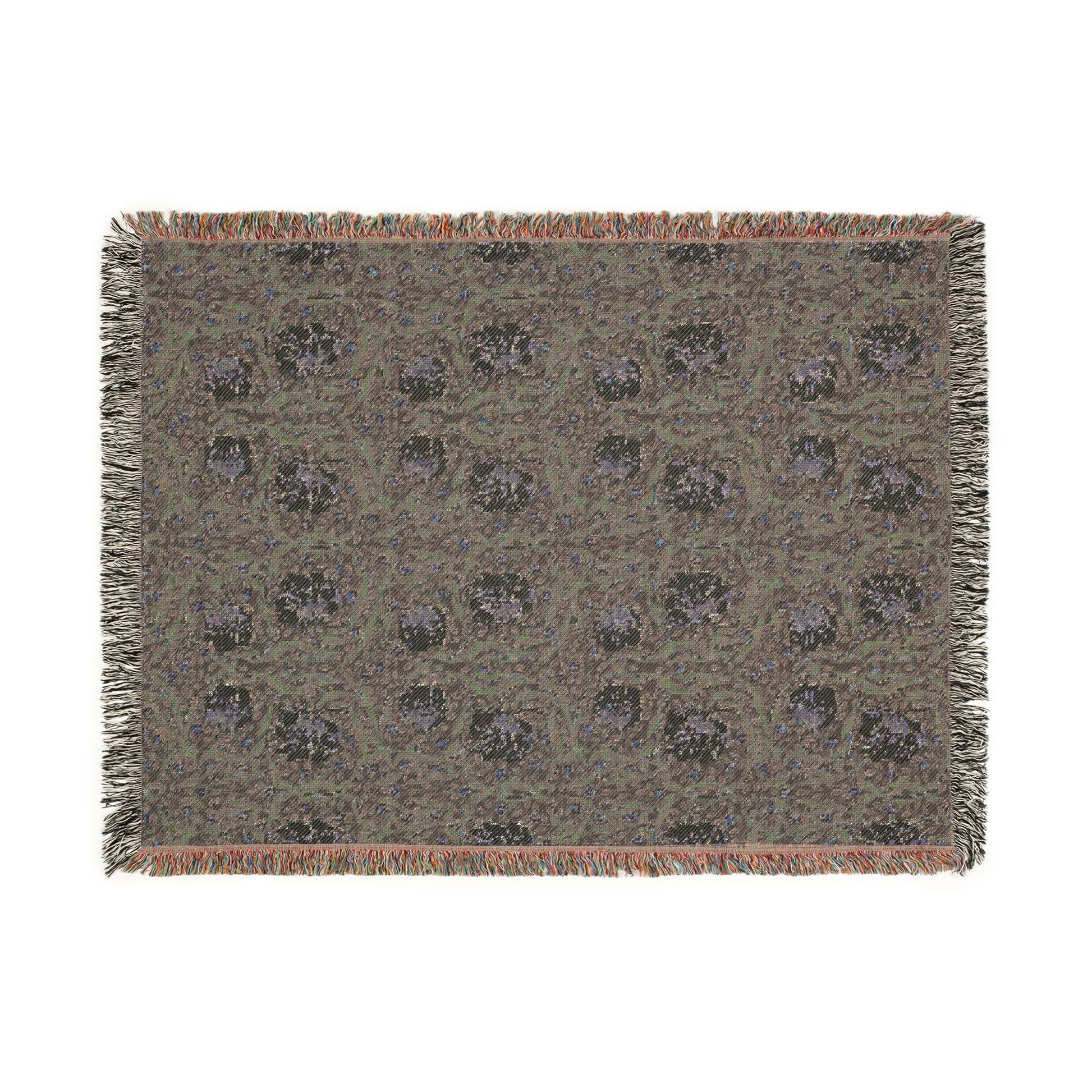 Textured blanket with geometric pattern on a white background