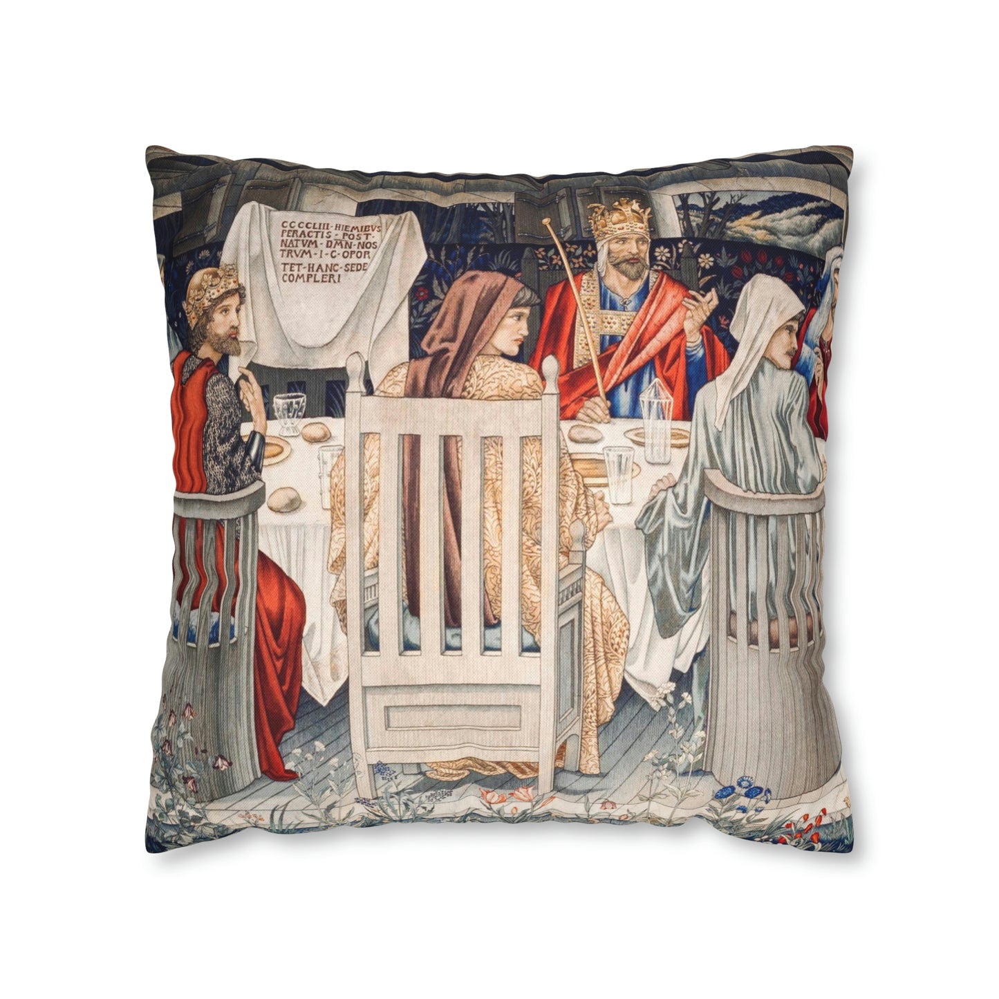 Spun Poly Cushion Cover inspired by William Morris - Holy Grail Collection (King)