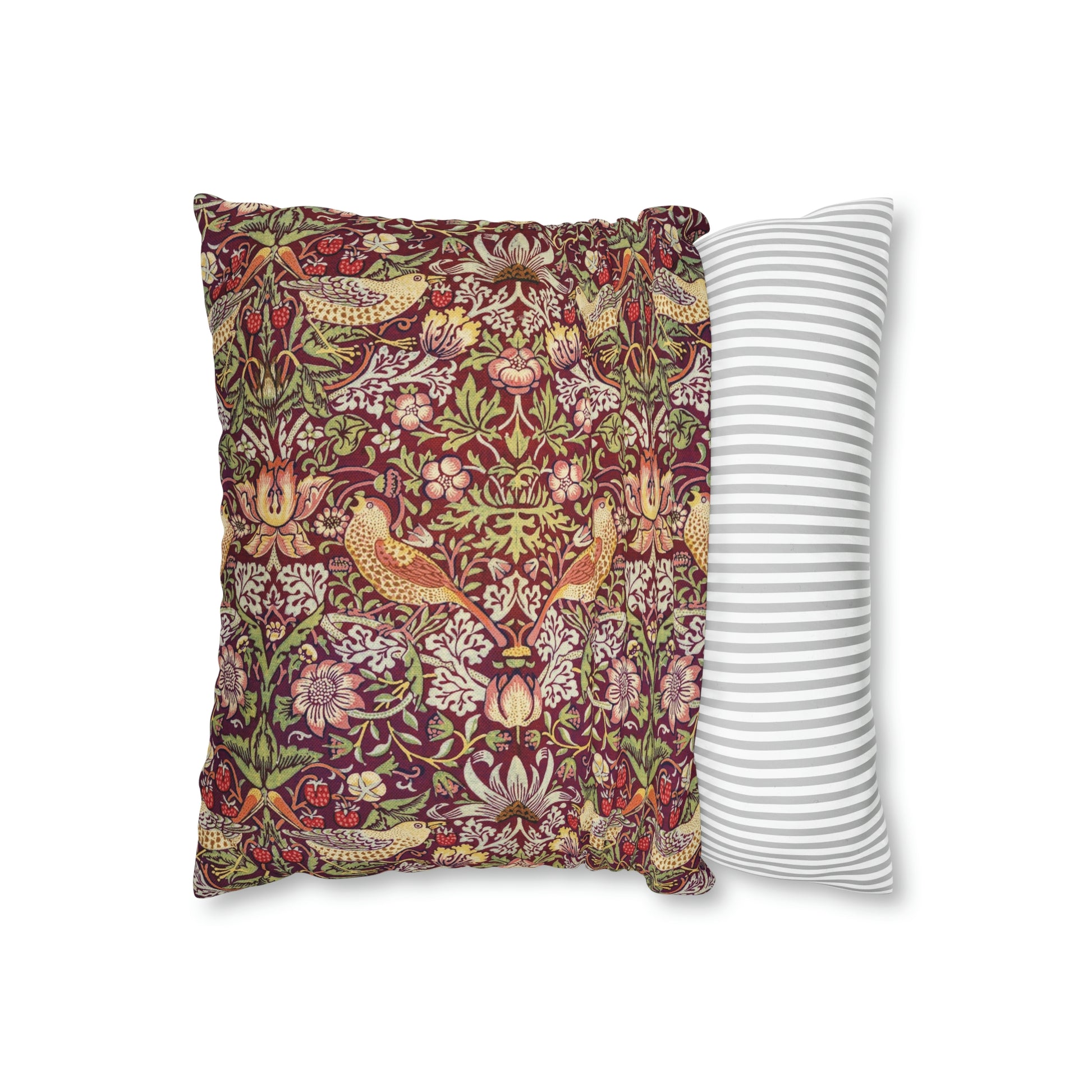 william-morris-co-spun-poly-cushion-cover-strawberry-thief-collection-crimson-9