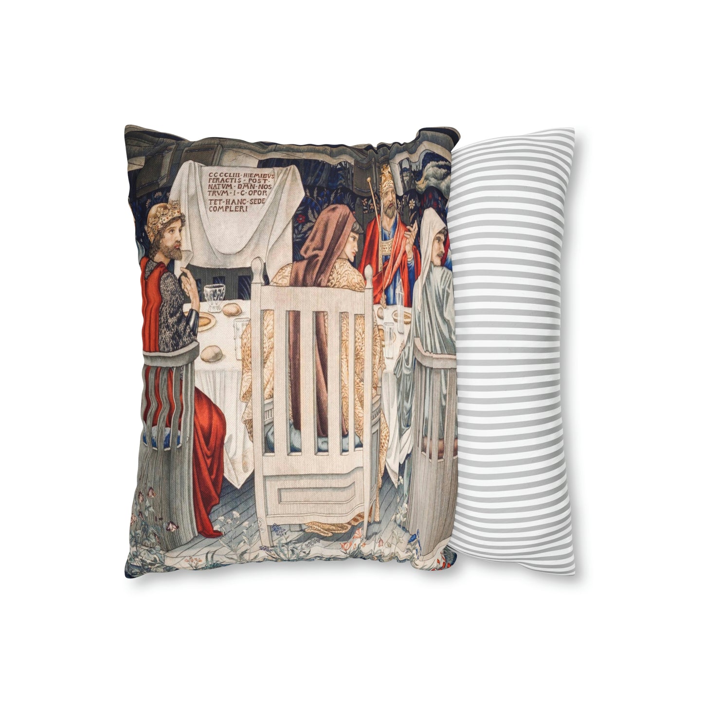 Spun Poly Cushion Cover inspired by William Morris - Holy Grail Collection (King)