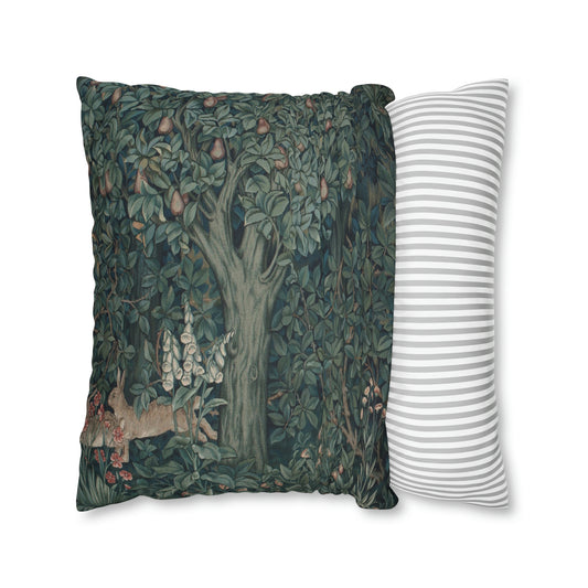 william-morris-co-spun-polyester-square-cushion-cover-green-forest-collection-rabbit-1